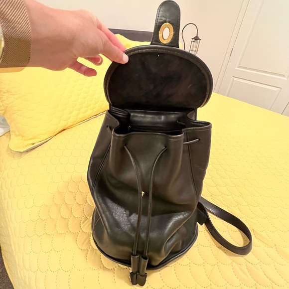 Coach Black Leather Backpack - Picture 6 of 14